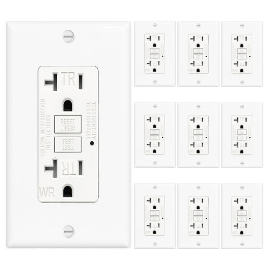 10 PACK GFCI OUTLET 20AMP WR